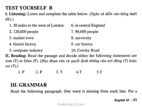 test yourself b english 11